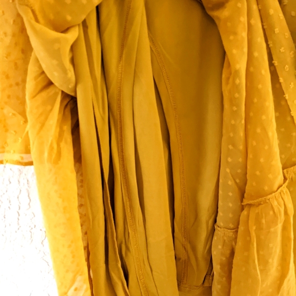 Mustard yellow ruffled midi dress - Picture 7 of 12